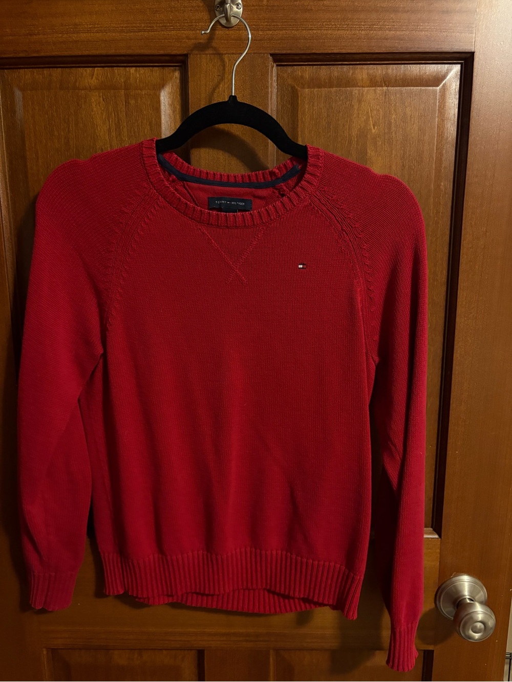 Vintage Tommy Hilfiger Red Crew Neck Knit Sweater
